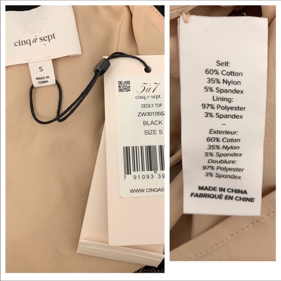 Cinq A Sept Cecily Lace Choker V-Neck Black Blouse - Picture 8 of 9